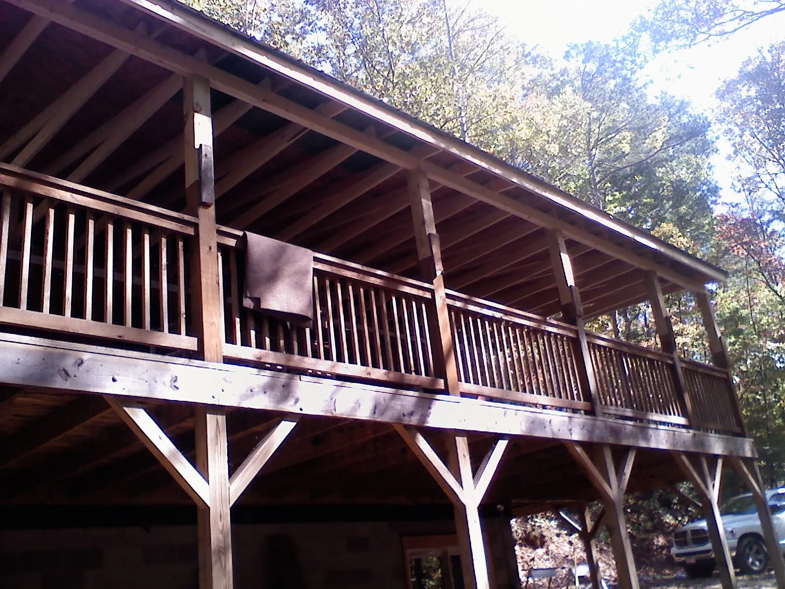 Timber framing under a new elevated porch and deck — Roof Leak Repair in Sigourney by Roofing Brothers
